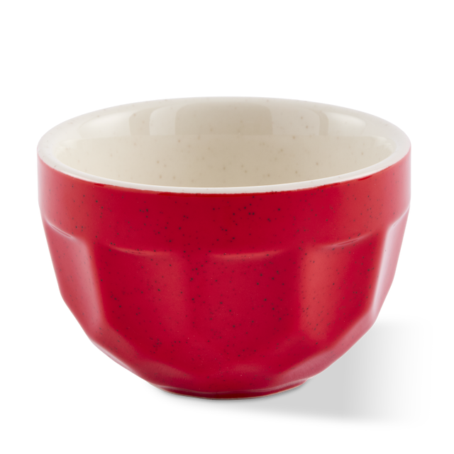 Red porcelain cappuccino cup with a white interior