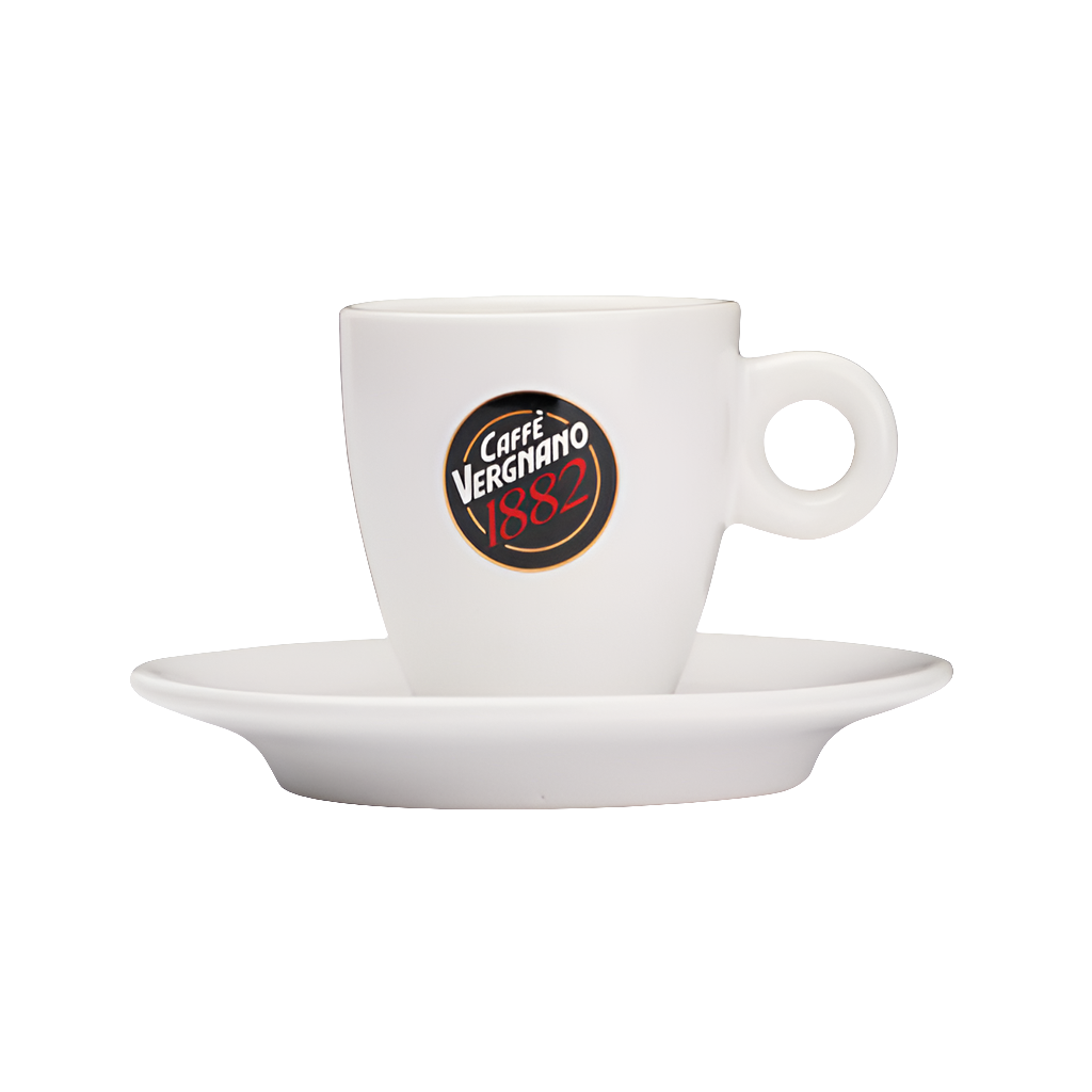 Caffè Vergnano White Espresso Cup w. Saucer