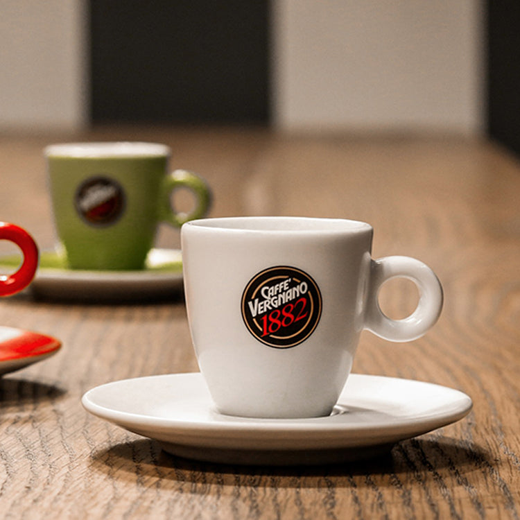 Caffè Vergnano White Espresso Cup w. Saucer