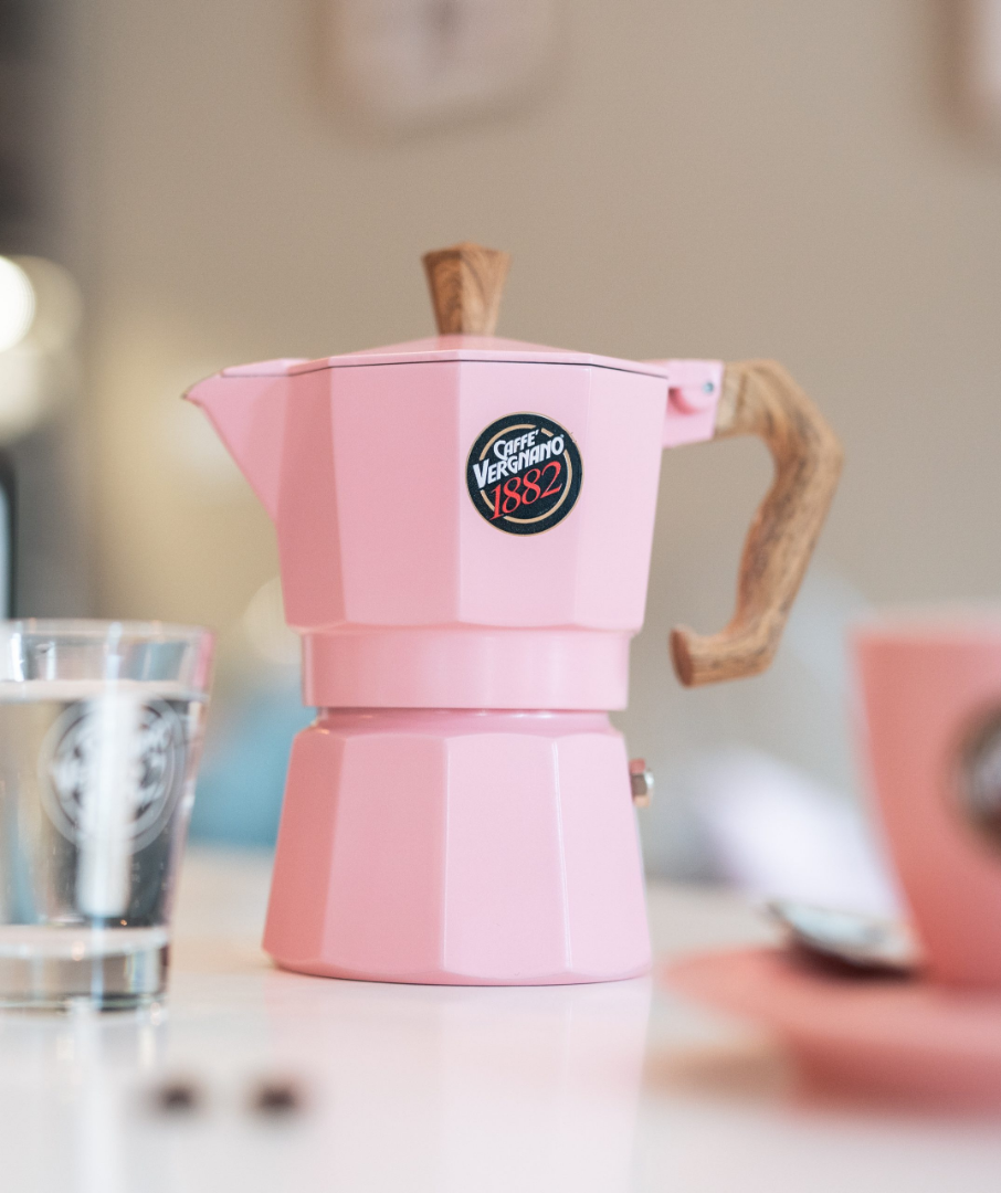 3 Pink Mokas pot - caffevergnano.com